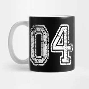 Number 04 Grungy in white Mug